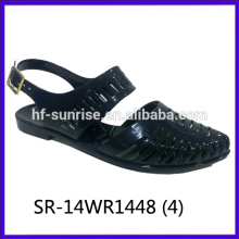 SR-14WR1448 (4) schwarze Plastikschuhsandelholze Art und Weisedamen pvc Sandelholze Frauengelee Schuhgroßverkaufdamen Geleesandelholze